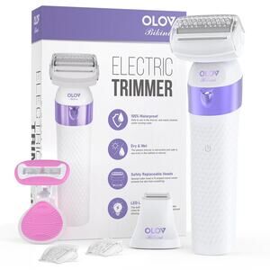 Bikini Trimmer for Women, IPX7 Waterproof Wet & Dry Electric Razors for Women